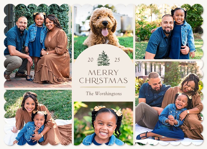 Arched Tag Personalized Holiday Cards