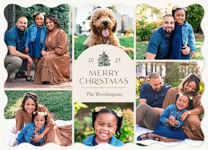 Arched Tag Personalized Holiday Cards