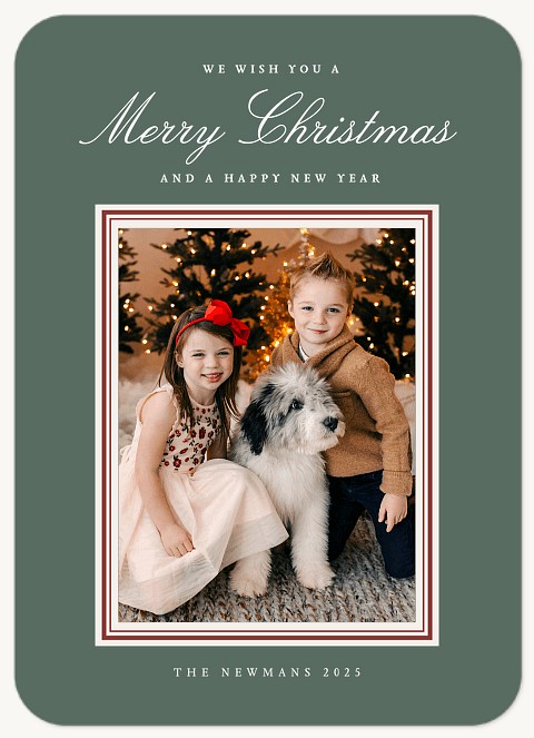 Sophisticated Frame Personalized Holiday Cards