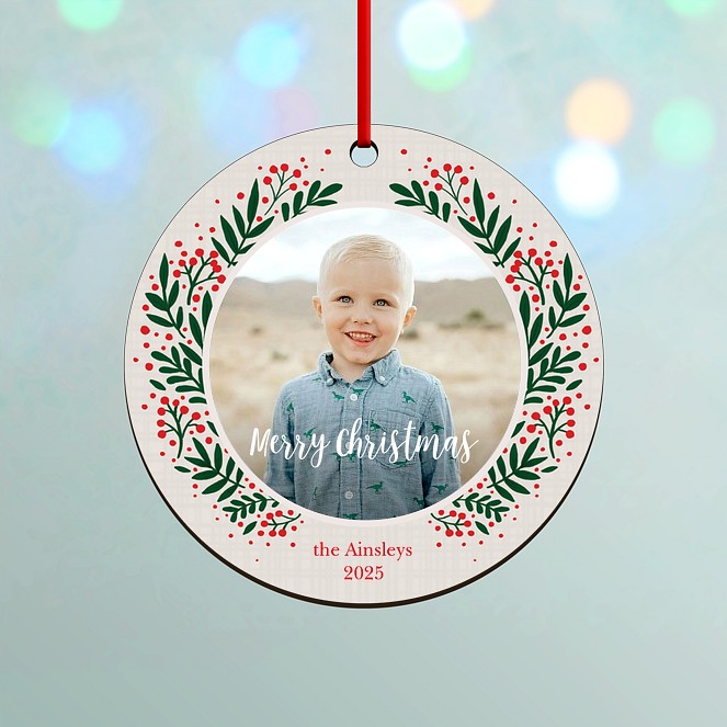 Berries & Leaves Custom Ornaments