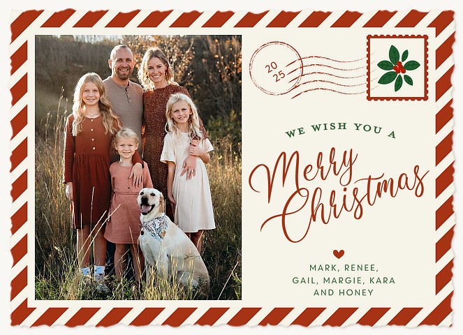 Air Mail Greeting Personalized Holiday Cards