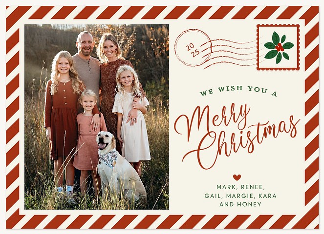 Air Mail Greeting Personalized Holiday Cards