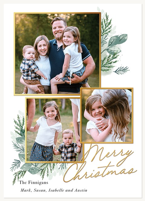 Delicate Evergreen Personalized Holiday Cards