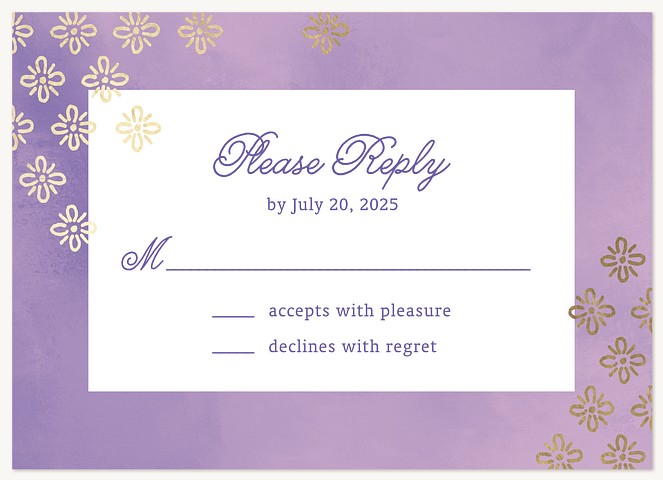 Stamped Radiance Quinceañera RSVP Cards