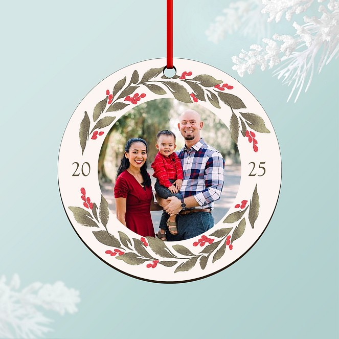 Scrapbook Wreath Personalized Ornaments