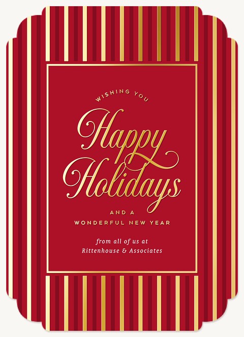 Tailored Stripes Business Holiday Cards