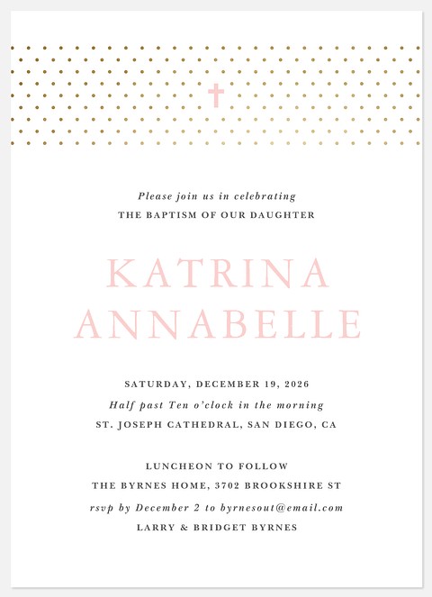 Pindot Celebration Baptism Christening Invitations