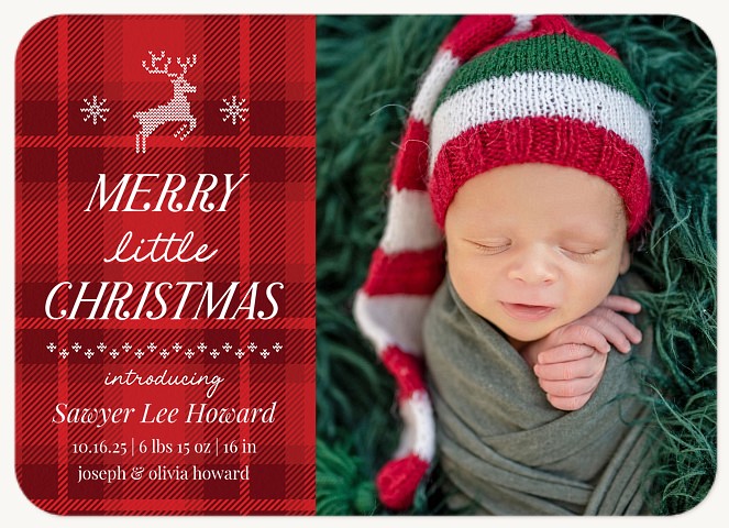 Folksy Deer Personalized Holiday Cards