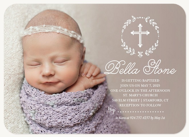 Faithful Laurels Baptisms & Christening Invitations