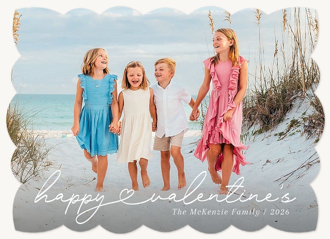 Scripted Heart Valentines Cards