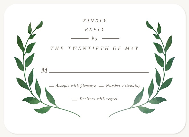 Charmed Greenery Wedding RSVP Cards