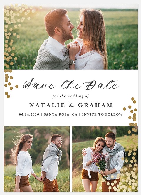 Enchanted Confetti Save the Date Photo Cards