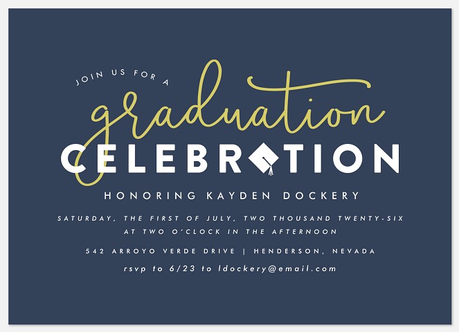 Charming Calligraphy Graduation Cards