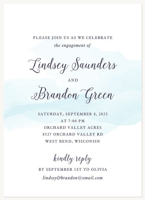 Soft Watercolor Engagement Party Invitations