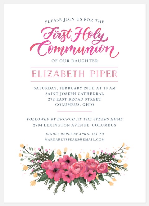 Communion Garland First Communion Invitations