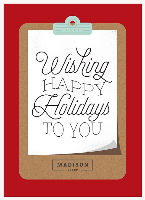Clipboard Business Holiday Cards