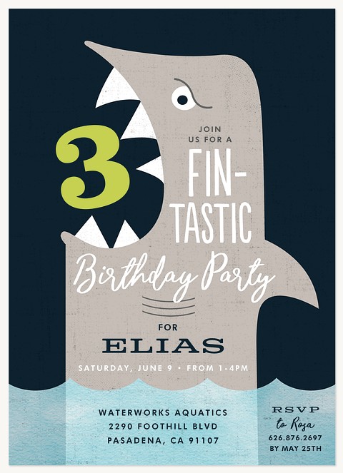 Fin-tastic Kids Birthday Invitations
