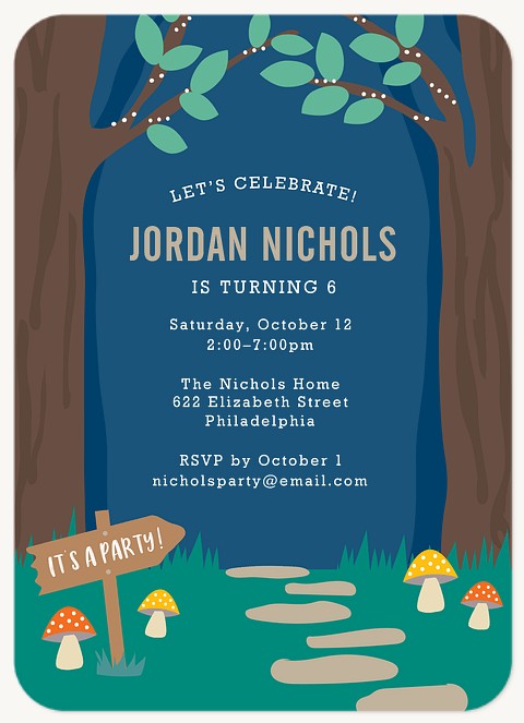 Enchanted Forest Kids Birthday Invitations