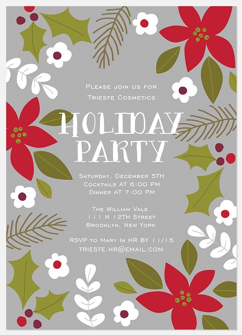 Blooming Jubilee Holiday Party Invitations