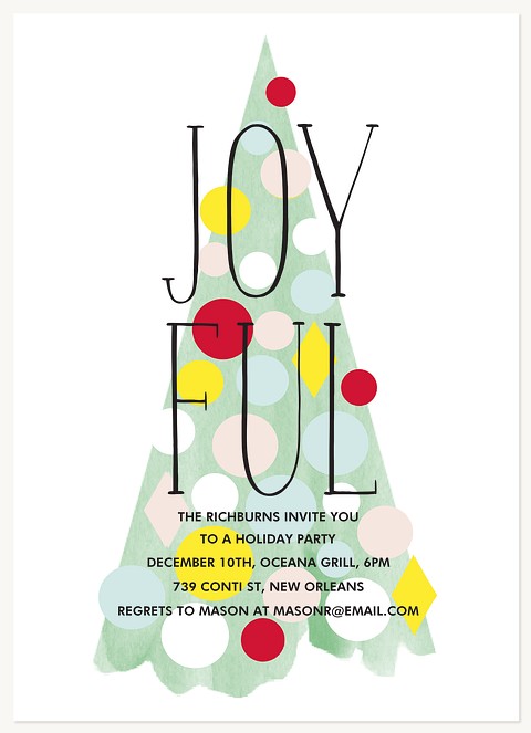 Joyful Tree Holiday Party Invitations