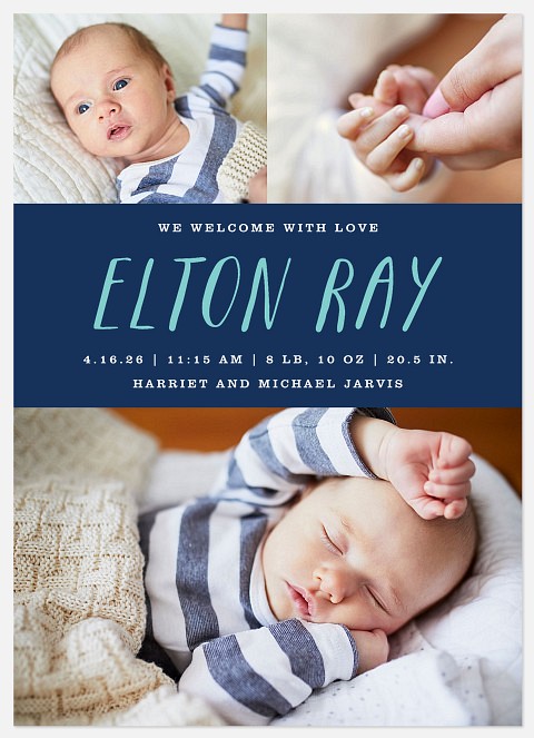 Bold Banner Baby Birth Announcements