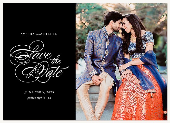 Elegant Swash Save the Date Cards