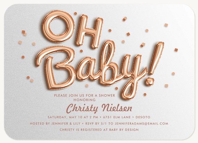 Baby Balloons Baby Shower Invites