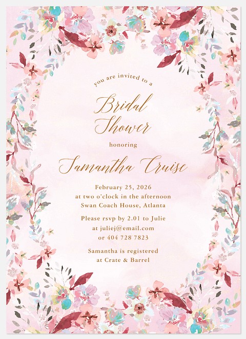 Antique Posies Bridal Shower Invitations