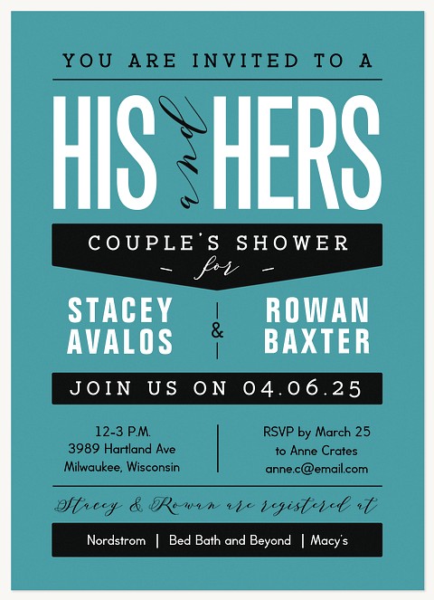 Celebrate the Duo Bridal Shower Invitations