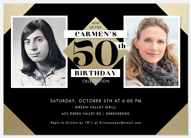 Classic Number Adult Birthday Invitations