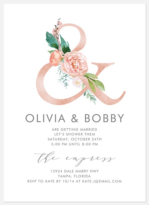 Flora Ampersand Bridal Shower Invitations