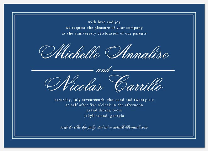 Royal Invite Anniversary Invitations