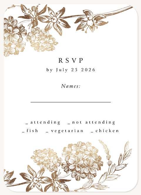 Vintage Flora Wedding RSVP Cards