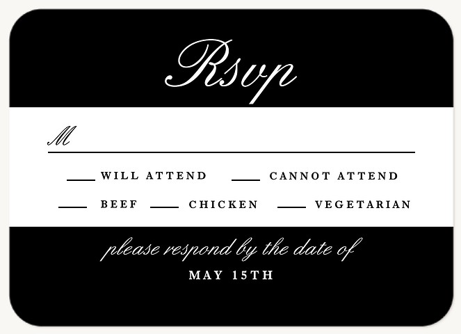 Formal Stripes Wedding RSVP Cards