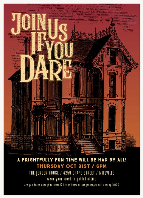 Haunted Dare Halloween Party Invitations