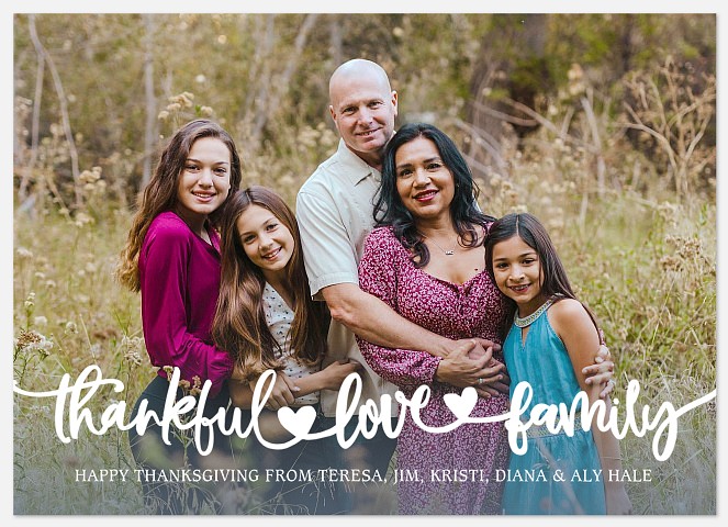 Thankful Love Family Thanksgiving Cards