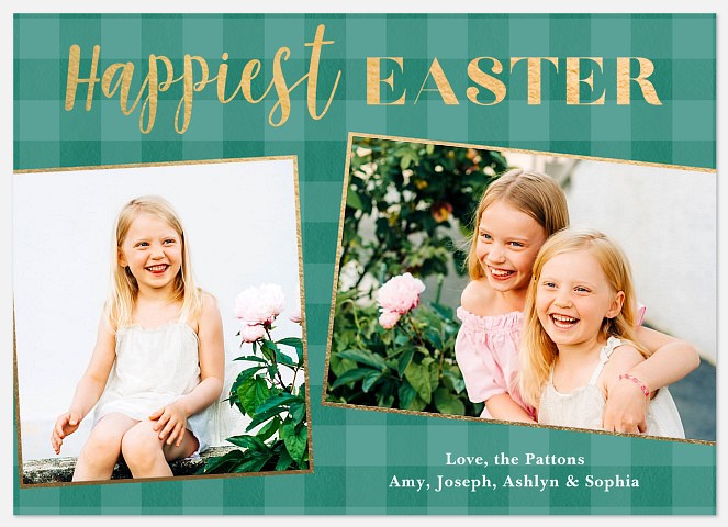 Classic Gingham Easter Photo Cards