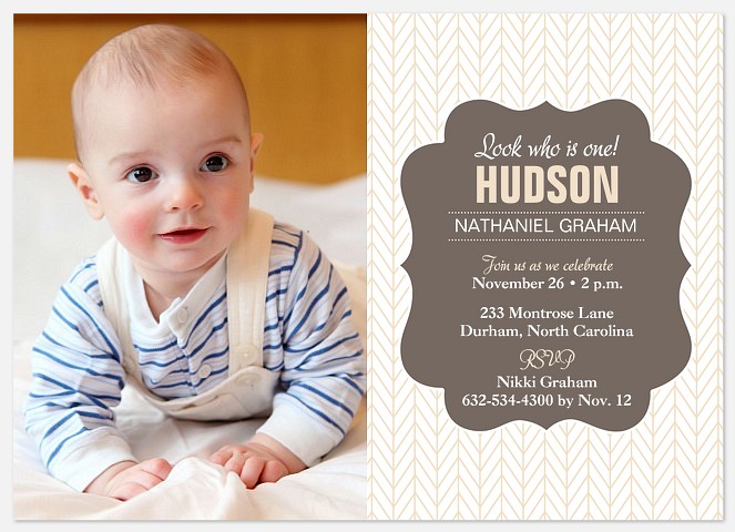 Timeless Herringbone   Kids' Birthday Invitations