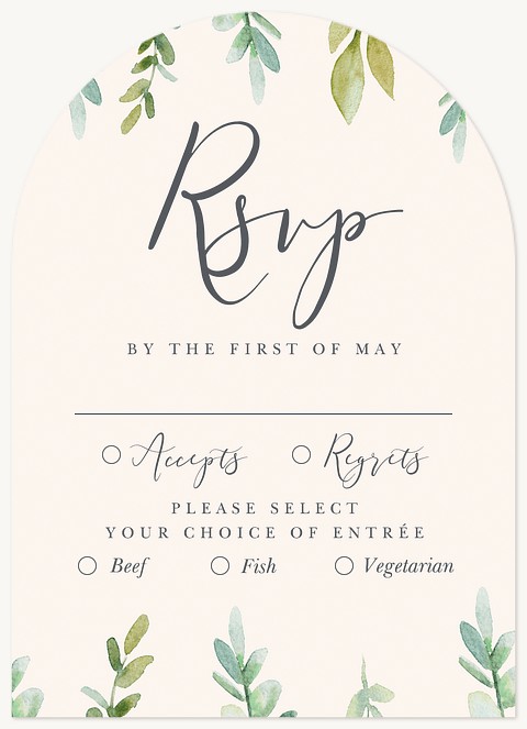 Watercolor Greenery Wedding RSVP Cards