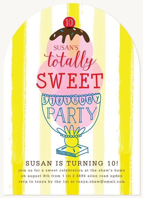 Totally Sweet Girl Birthday Party Invitations