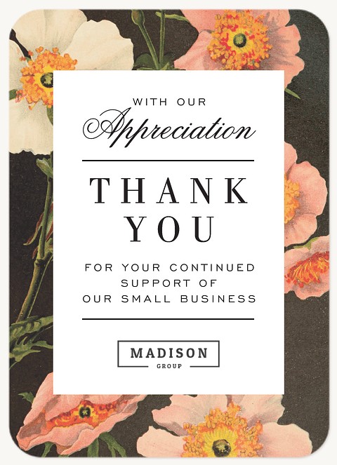 Poppy Garden Business Thank You Cards