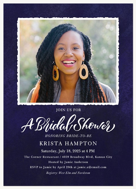 Velvet Indigo Bridal Shower Invitations