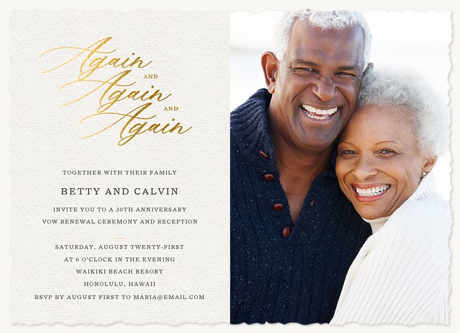 Again & Again Wedding Anniversary Invitations