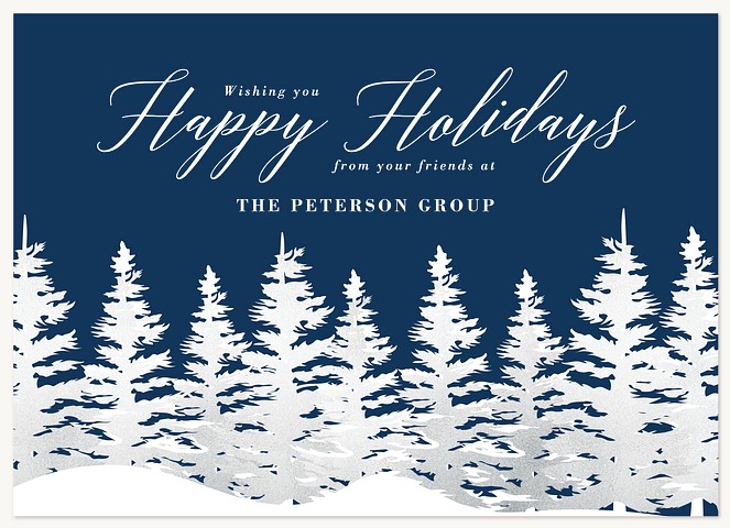 Silver Trees Business Holiday Cards