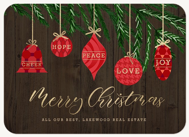 Branch of Ornaments Business Holiday Cards