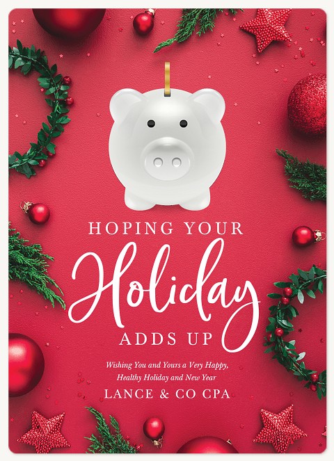 Piggy Bank Holiday & Christmas Magnet Cards