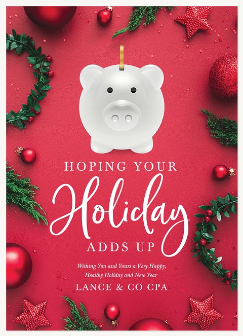 Piggy Bank Business Holiday Cards