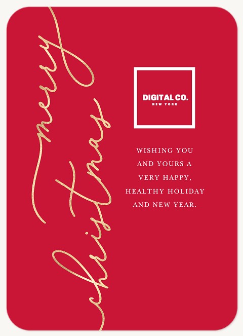 Side Script Business Holiday Cards