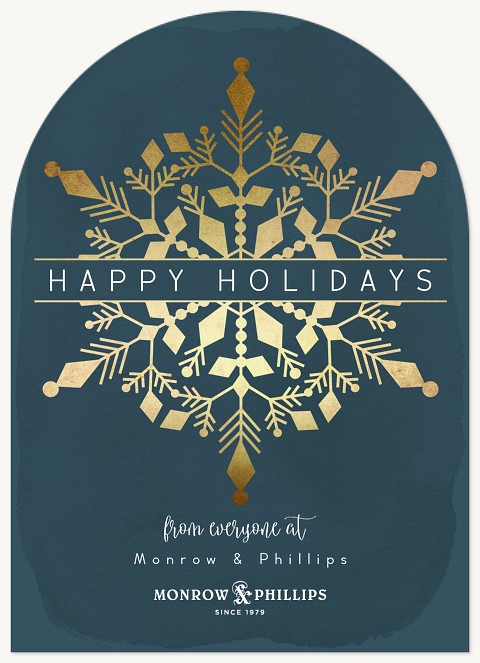 Snowflake Glimmer Business Holiday Cards