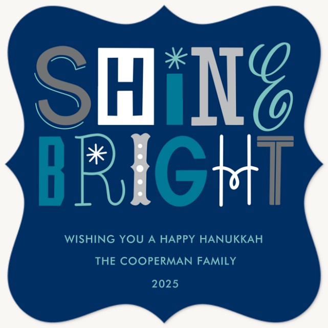 Shine Bright Type Hanukkah Cards